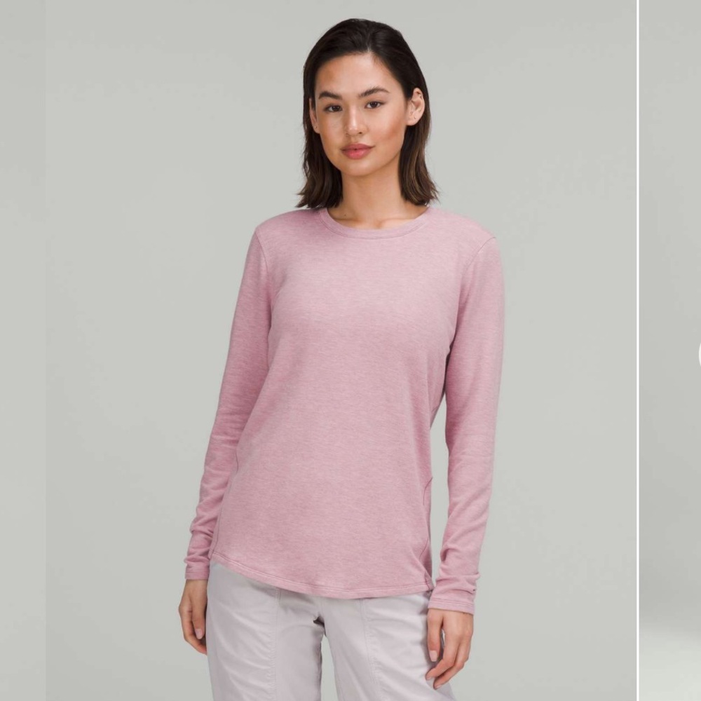 Lululemon Ever Ready Long Sleeve Shirt Heathered Pink Taupe Size 6